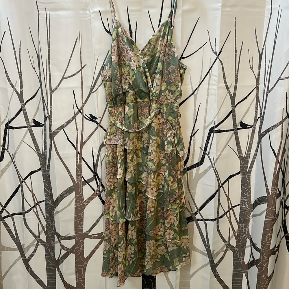 NWT - Lauren Conrad Floral Layered sun dress, XXL, light green, pinks, yellows